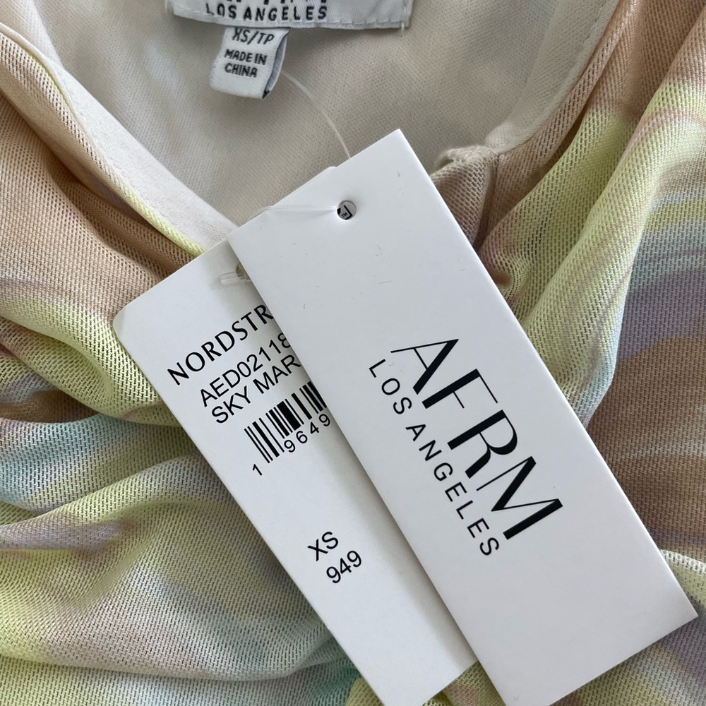 Afrm Ruched Mesh Midi Dress - Picture 3 of 3